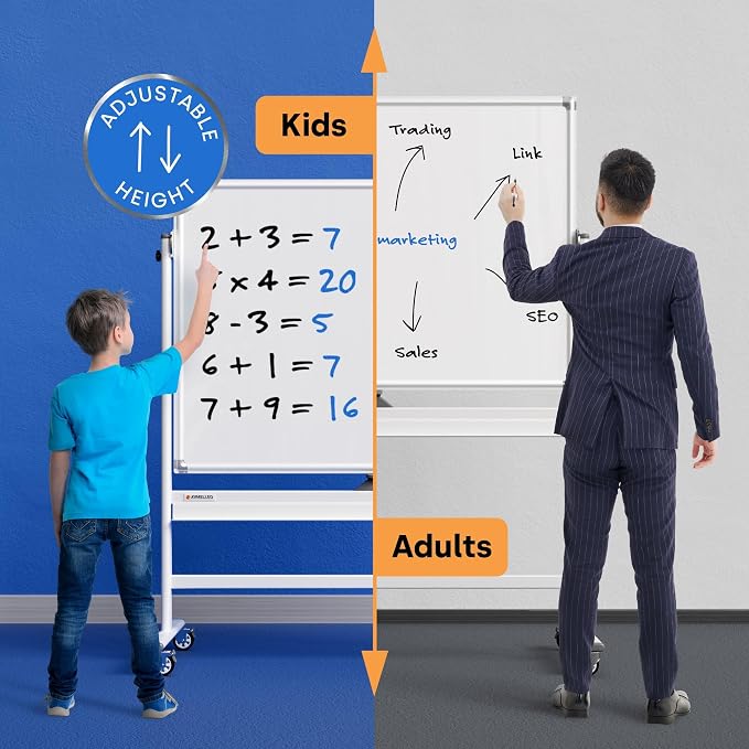 Rolling Dry Erase Board 46 x 32 - Image 2