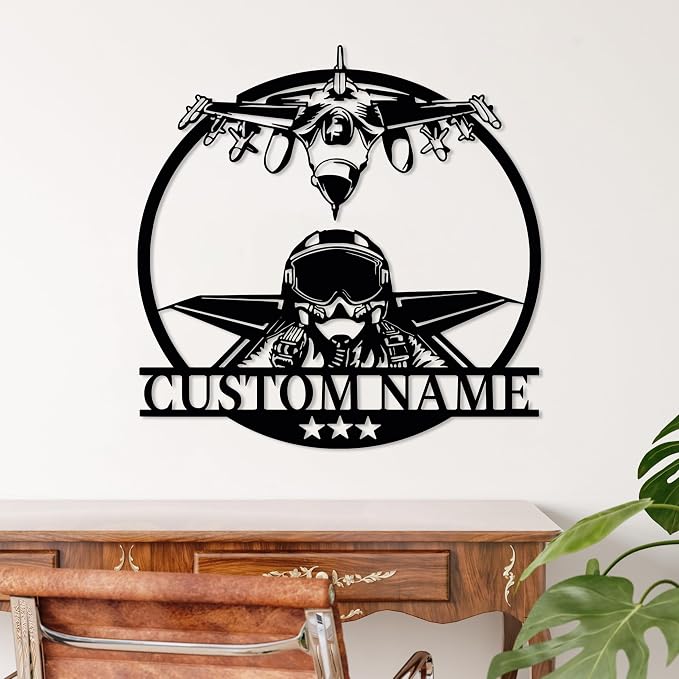 Personalized Metal Airplane Wall Art, Airplane Name Sign, Customized Pilot Name - Image 7