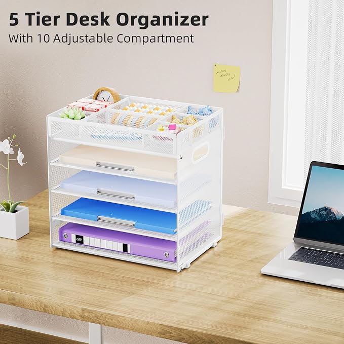 Marbrasse 5-Tier Letter Tray Paper Organizer - Image 6