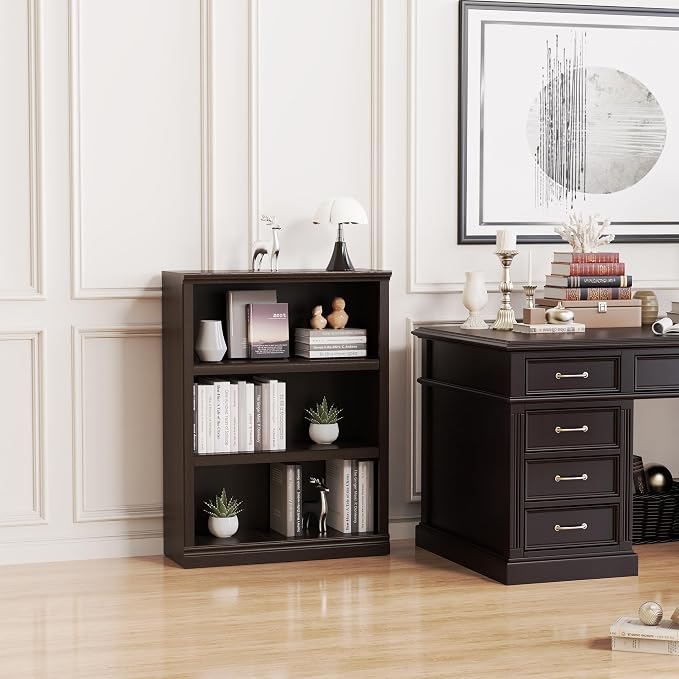 Bevfint 43 in Tall Bookcase, 3-Tier Bookshelf Open Storage, 33 inch Wide Floor - Image 7