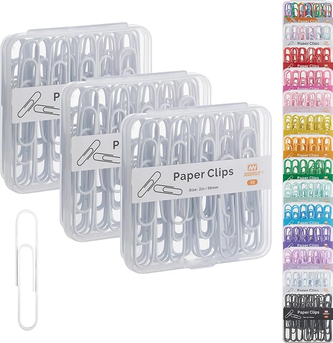 NEEWAY Colorful Large Paper Clips, 2 Inch Jumbo Paper Clips, 3 Pack of 50 by NEEWAY