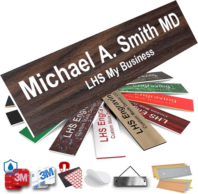 Engraved Custom Door Plate Teak Plastic Office Door Sign by LHS+My+Business