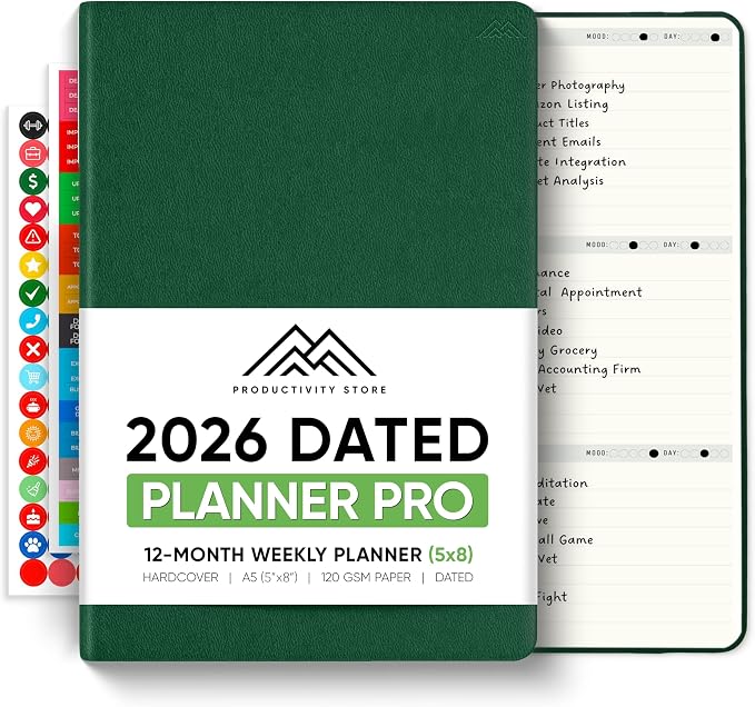 Dated, 2026 Planner, 5.8” x 8.3” by PRODUCTIVITYSTORE