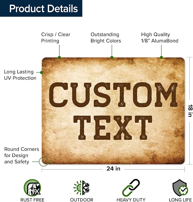 Custom Sign, Custom Street Sign, 11 Font Colors, 13 Font Styles, 4 Hole Options - Image 6