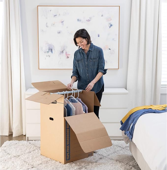 Bankers Box Tall Wardrobe Box 3 Pack, Tape-Free Design - Image 4