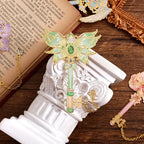 4pcs Metal Bookmarks Set for Reading Women and Men, Enchanted Floral Wing Key - Image 9