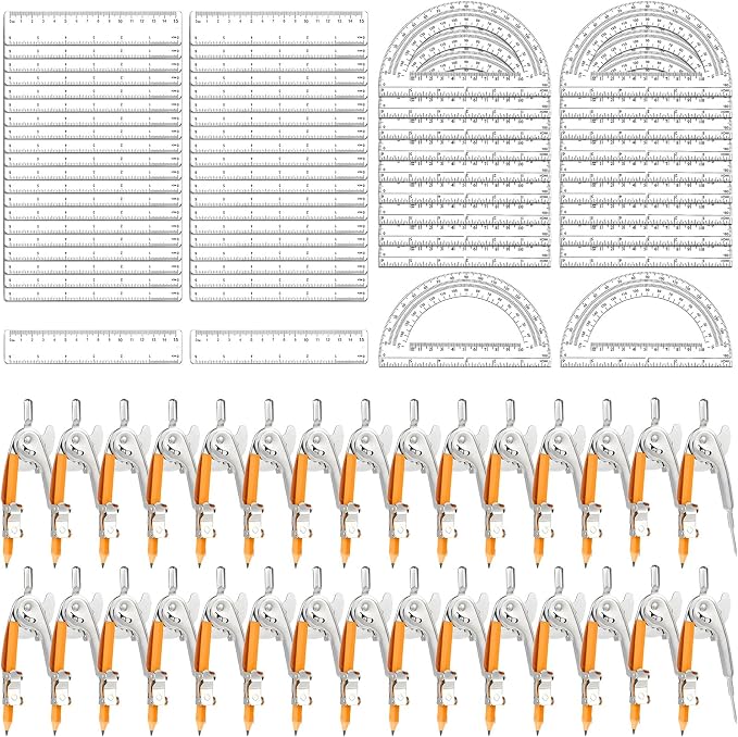 120 Pieces Geometry Math Set Compass by MOTOTO