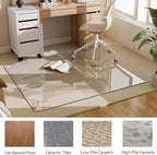GLSLAND 36"x55" Tempered Glass Chair Mat Rectangle Heavy-Duty Floor Protector - Image 6