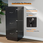 VINGLI 3 Drawer File Cabinet - Image 6