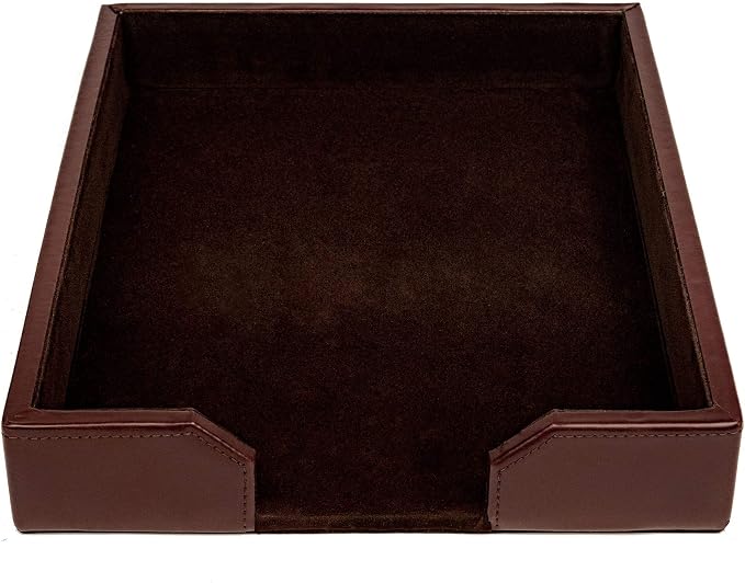 DACASSO Bonded Leather Desktop Letter Tray by Dacasso