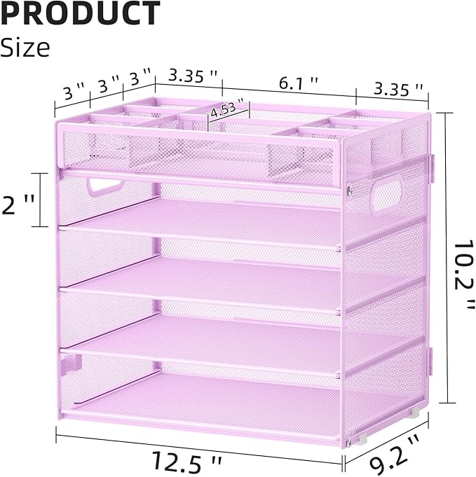 Marbrasse 5-Tier Letter Tray Paper Organizer - Image 2