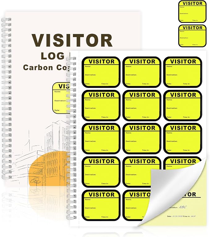 1 Pack of Visitor Badges Registry Log by Unknown