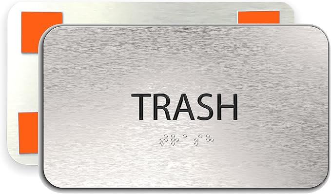 ADASigns Trash Sign 7”x4” by ADASigns