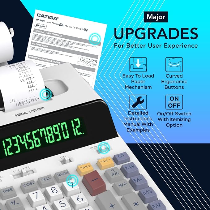 CATIGA 12 Digit Thermal Printing Calculator - Image 7