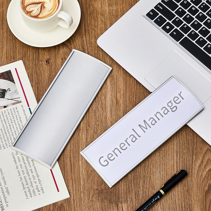 Therwen 6 Pcs Aluminum Office Name Plate Holder - Image 7