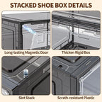 TOFWOF 10 Pack XX Large Shoe Organizer, Heavy-Duty Hard Thicken Plastic Clear - Image 4
