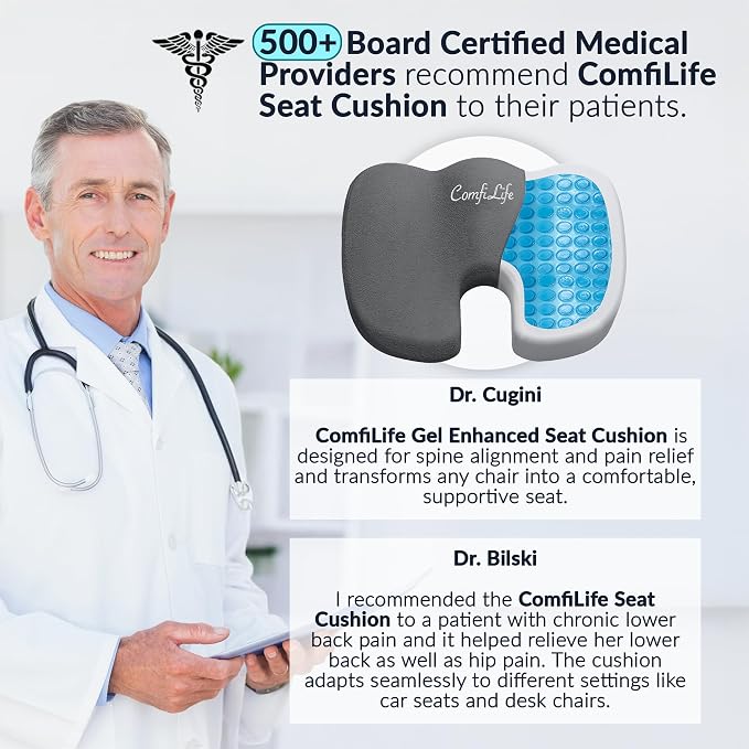 ComfiLife Premium Gel & Memory Foam Seat Cushion – Doctor Recommended Office - Image 3