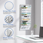 EasyPAG Wall File Organizer for Office 14 Pocket Mesh Wall Mounted Paper - Image 3