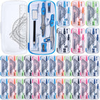 Zonon 24 Sets Math Geometry Kit Student 10 Pcs Shatterproof Storage Box by Zonon