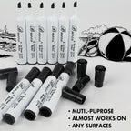 Buecs Black Dry Erase Markers, Chisel tip, Dry-Erase Boards, School Office - Image 3