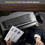 FERSGO Under Desk Keyboard Tray, 17.75" Track, One Knob Control, Undermount - Image 7