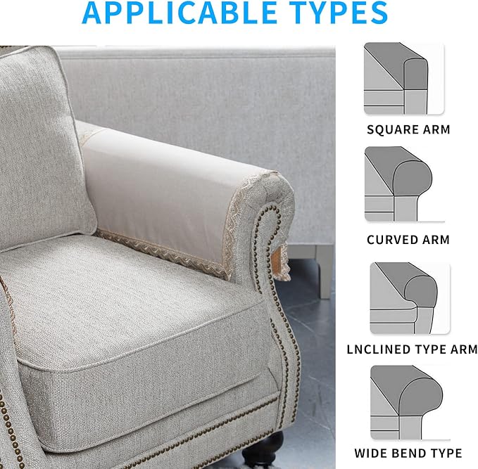 MINJIATEX Couch arm Covers, for Living Room Recliner Chair, Protectors for - Image 6