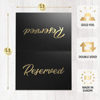 10 Pack Black Reserved Table Signs - Image 6
