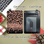 BWEGRHE Small Travel Wallets, Leopard Glitter Slim Minimalist Front Pocket - Image 5