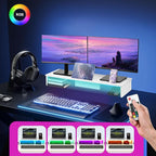 Qupui TV Riser Stand with LED Lights, 42.5in Super Large Monitor Stand with - Image 6