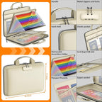 Fireproof File Organizer with Lock, Hard-Shell Case Fireproof Document Box with - Image 4