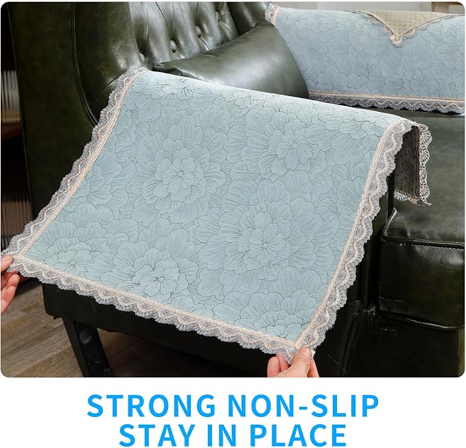 MINJIATEX Couch arm Covers, Non-Slip lace Sofa arm Covers Set of 2 Washable - Image 4