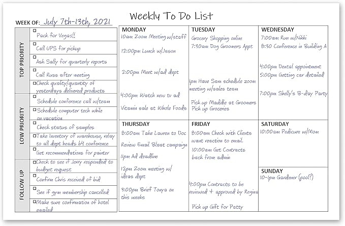 Weekly TO DO List Notepads Task Pad Planner w/Daily Checklist, Priority ToDo & - Image 2