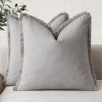 Foindtower Set of 2 Decorative Linen Fringe Throw Pillow Covers Cozy Farmhouse by Foindtower