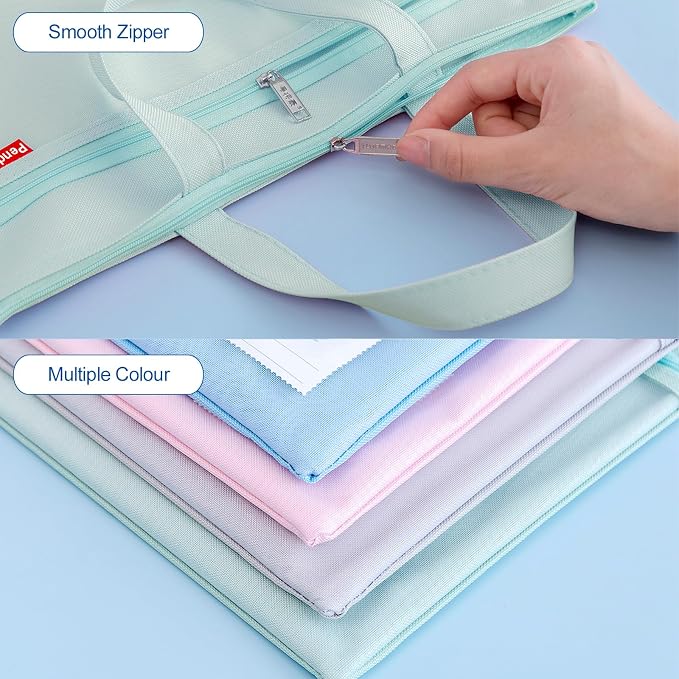 Pendancy Mesh Zipper Pouch 11x13.7 in, A4 Size Foldable Document Storage - Image 3