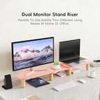 AFOOYO Dual Monitor Stand Riser, Adjustable Rainbow Cloud Desktop Organizer - Image 2