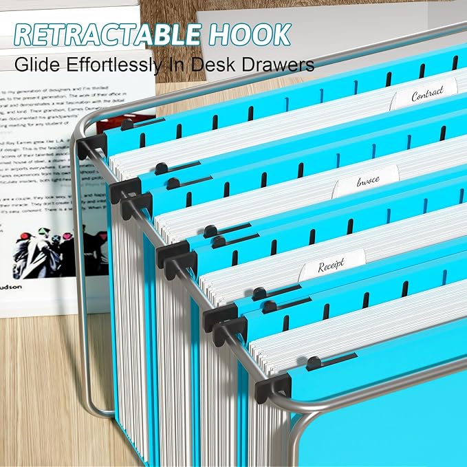 Nordun Extra Capacity Plastic Hanging File Folder Letter Size, 12 Pack - Image 6