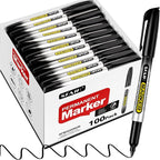 SFAIH 100 Black Permanent Markers Bulk -1s Quick Drying, Fine Point Markers by SFAIH