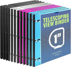 WOT I Telescoping 3 Ring Binder 1 Inch 12-Pack, Flexible Binder by WOTI