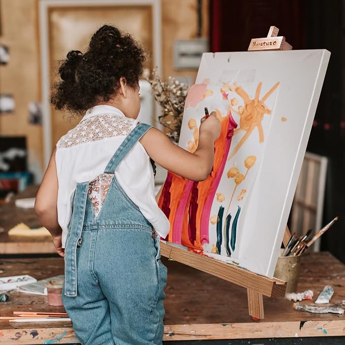 Miratuso Art Easel A-Frame Painting Easel, Wood Display Stand Holding Canvas Up - Image 7