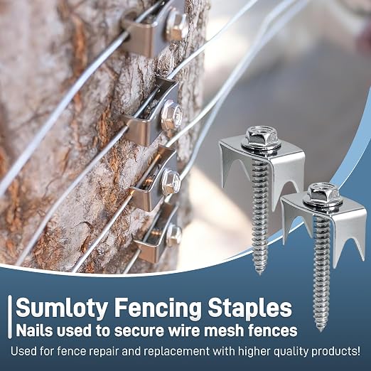 Sumloty 100-Pack 304 Stainless Steel Fence Staples, 1.6 Inch Reusable Fence - Image 7