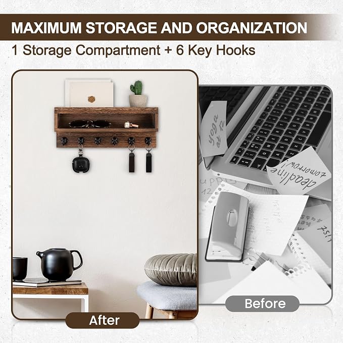 Lucundm Key and Mail Holder Wall Mount, Key Hanger - Image 6