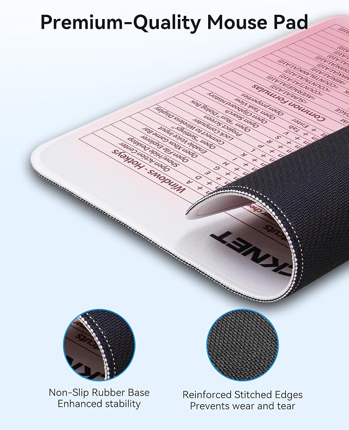 TECKNET Shortcut Mouse Pad for Excel Word PowerPoint Windows, Non-Slip - Image 5