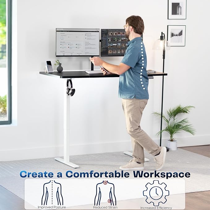 VIVO Electric 60 x 30 in Standing Desk, Memory Height Adjustment, 1B Series - Image 4
