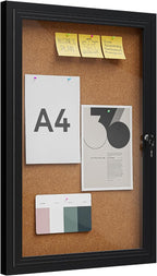 36"x24" Lockable Enclosed Bulletin Board, Outdoor Cork Weather-Resistant by Unknown