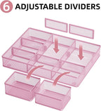 Marbrasse 3 Packs Desk Drawer Organizers, Metal Mesh Dividers - Image 2