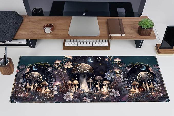 Teng DA Qing Cute Dark Mushroom Moon Night Mouse Pad XL Extended Gaming Mat - Image 5