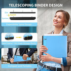 WOT I 12-Pack Telescoping 3 Ring Binder, Expandable Flexible Binder - Image 2
