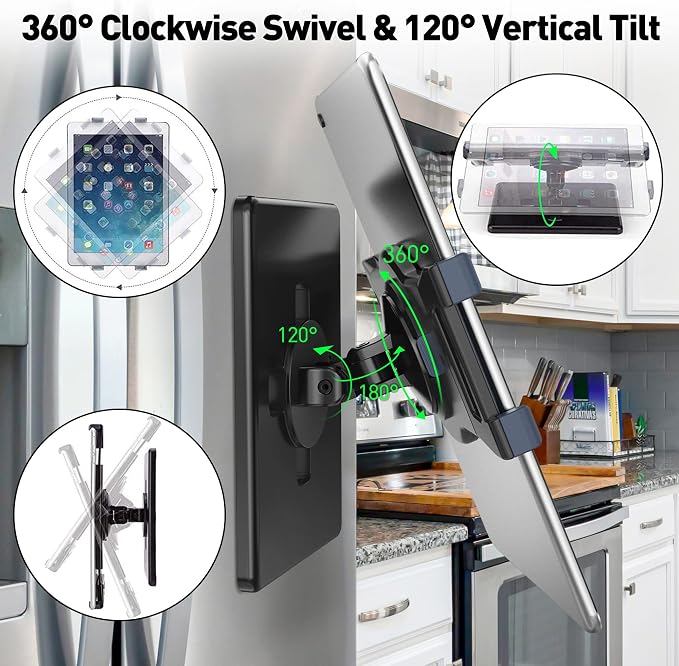 AboveTEK Universal Magnetic Tablet Mount, Swivel Tablet Stand, 360° Rotating - Image 5