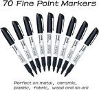 Shuttle Art Permanent Markers, 70 Pack Black Permanent Marker set, Fine Point - Image 2