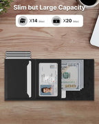 typecase Mens Wallet Card Holder: Pop Up Aluminum Case, Genuine Leather - Image 2